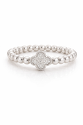 ANILLO DE PLATA 925 CON TRÉBOL DE CUATRO HOJAS EN CIRCONITAS