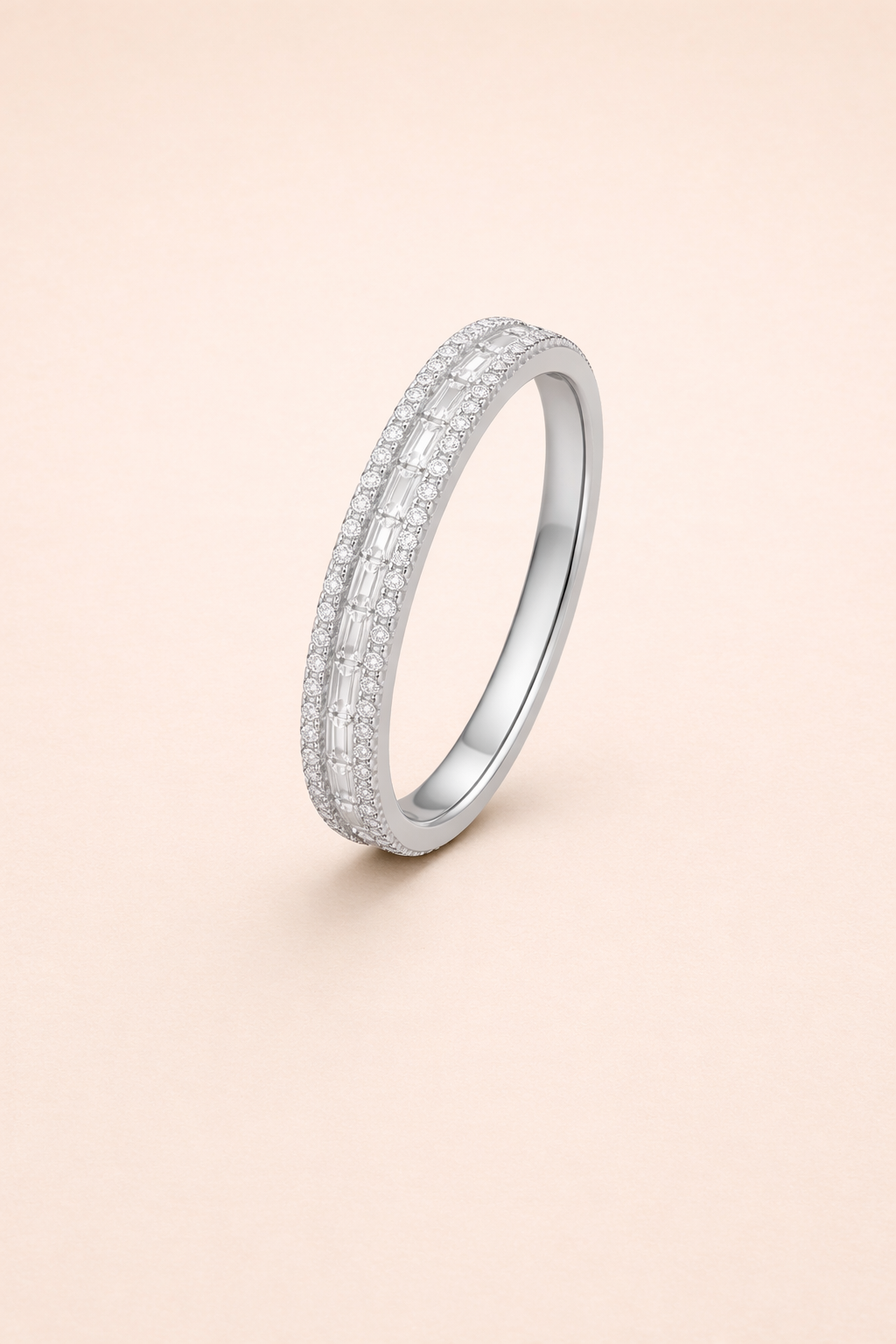 ANILLO CON DOBLE FILA DE CIRCONITAS BRILLANTES