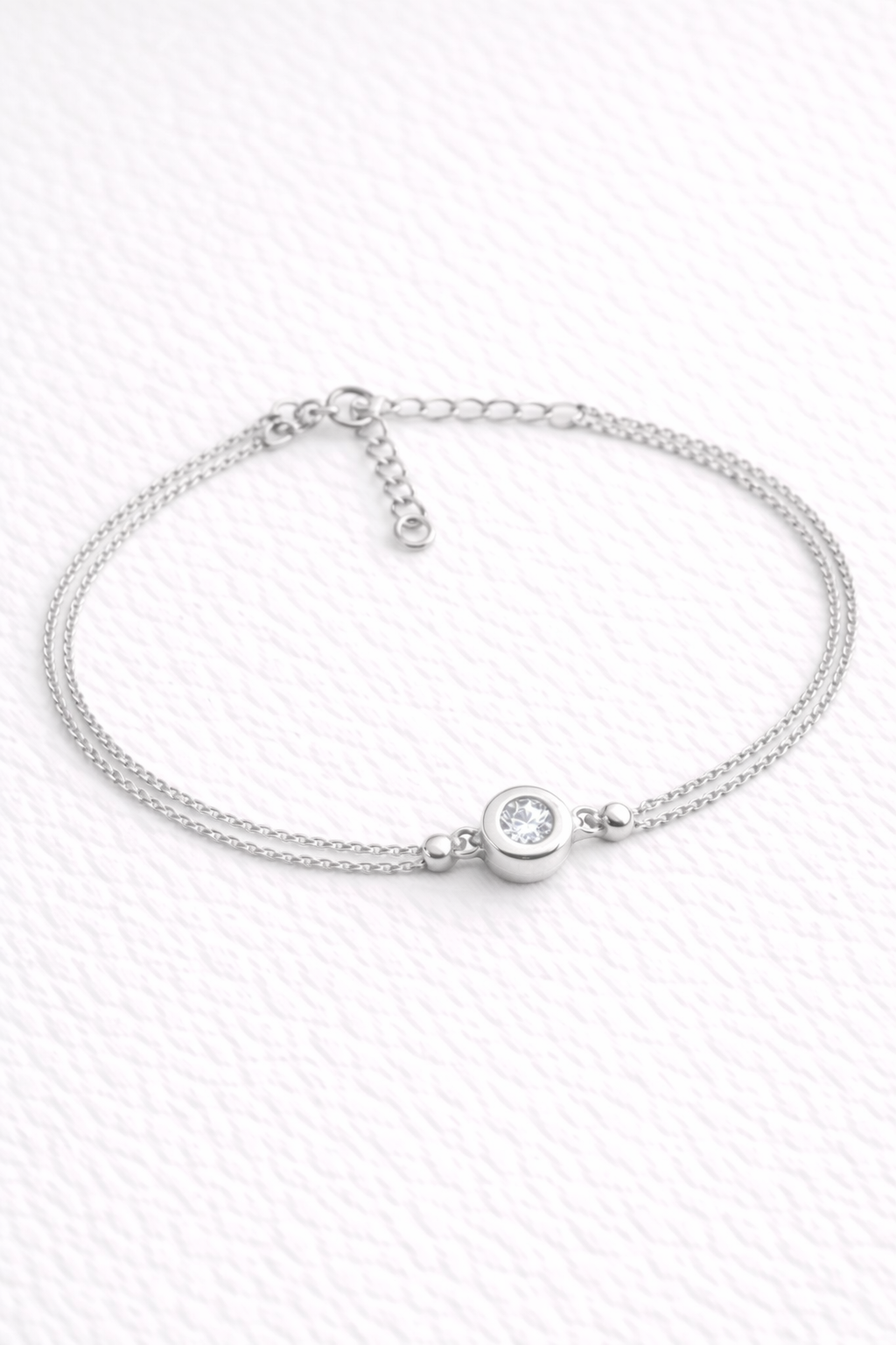 PULSERA DE PLATA 925 CON PUNTO DE LUZ Y CIRCONITA BRILLANTE