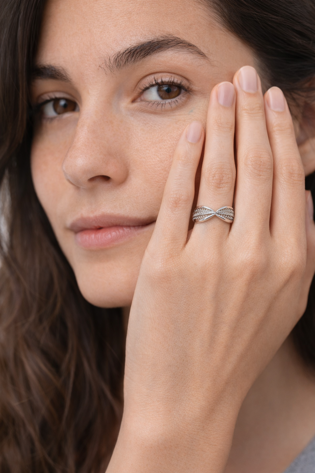 ANILLO DE PLATA 925 DOBLE HOJA