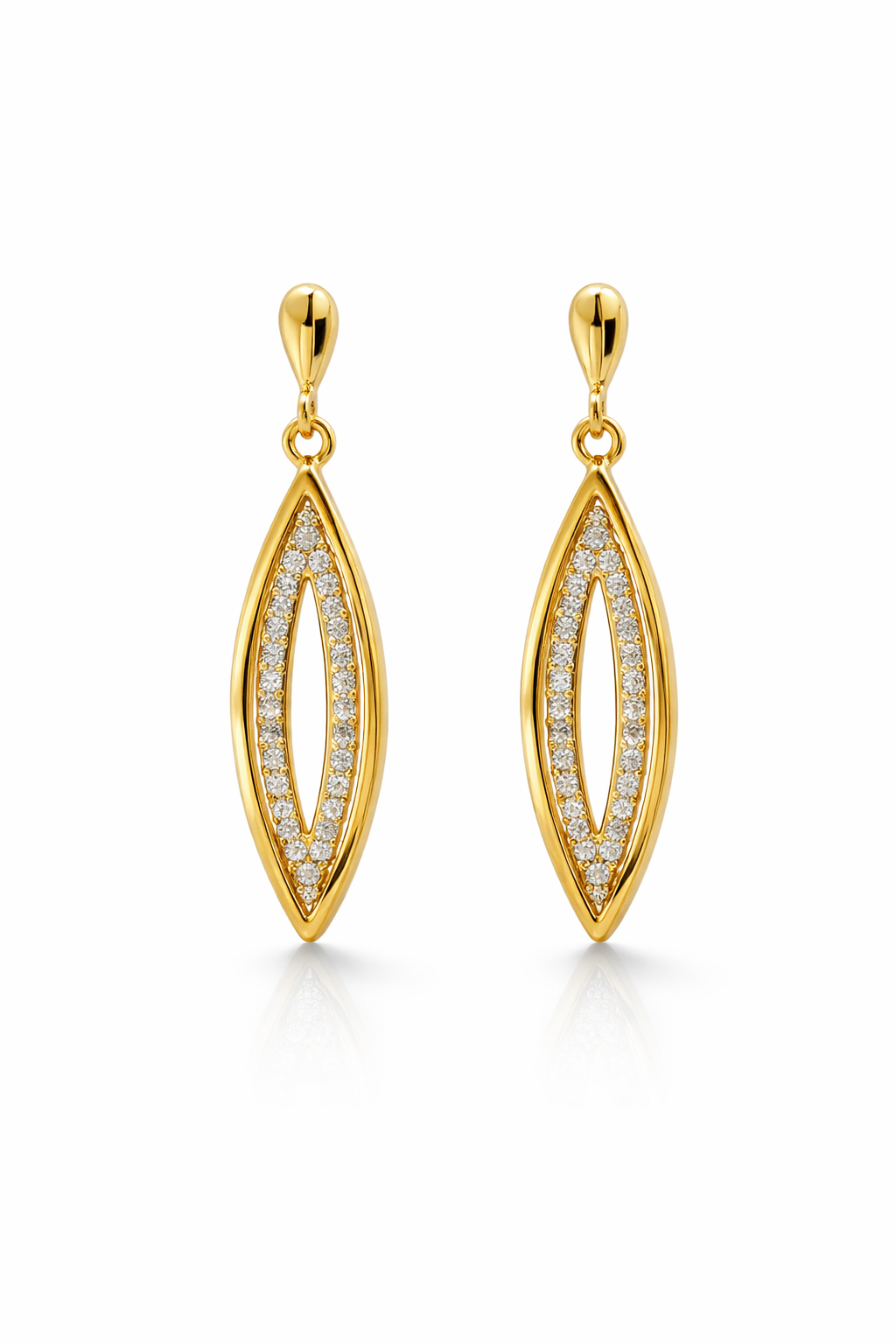 PENDIENTES HOJA ÉLFICA PLATA BAÑADA EN ORO 18K